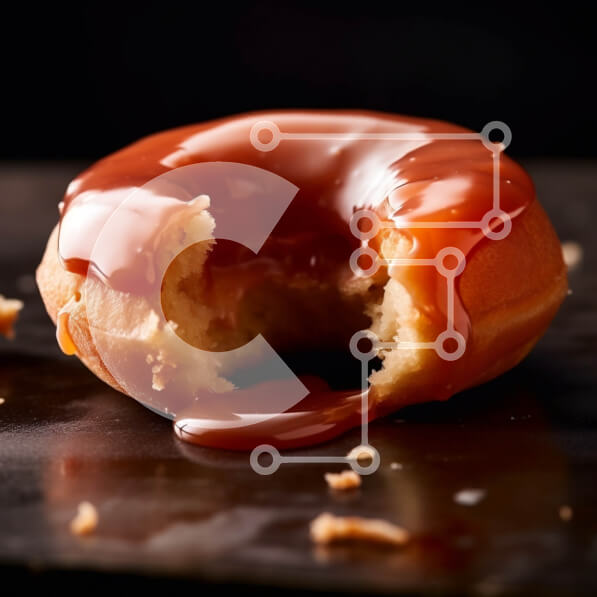 Σετ των 2 Intra Συλλεκτικό Ξύλινο Παζλ Plywood  4mm - Νόστιμο γλασέ ντόνατ με πηχτή σάλτσα καραμέλας Σε Ξύλινο Κουτί - Διαστάσεις: 10x10 cm – 25 κομμάτια