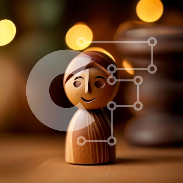 Intra Συλλεκτικό Ξύλινο Παζλ Plywood  4mm - Όμορφο ξύλινο άγαλμα μιας γαλήνιας γυναίκας Σε Ξύλινο Κουτί - Διαστάσεις Puzzle: 10x10 cm – 25 κομμάτια