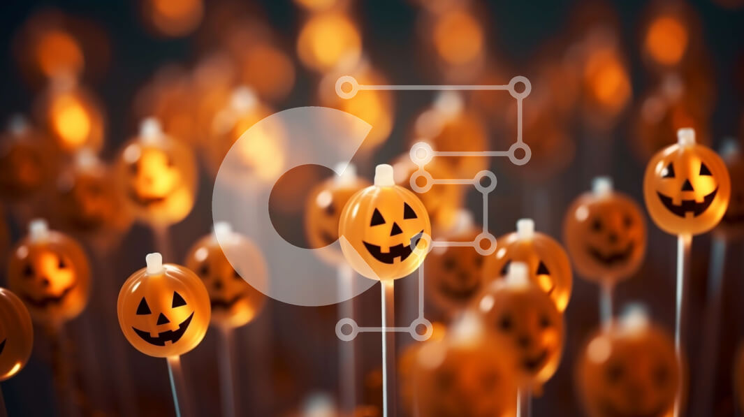 Intra Συλλεκτικό Ξύλινο Παζλ Plywood  4mm - Εορταστικές αποκριάτικες γλειφιτζούρια σε σχήμα κολοκύθας στο σκοτάδι Σε Ξύλινο Κουτί - Διαστάσεις: 10x10 cm – 25 κομμάτια