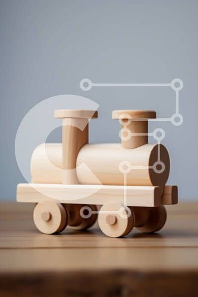 Intra Συλλεκτικό Ξύλινο Παζλ Plywood  4mm - Γοητευτικό ξύλινο τρένο παιχνιδιών στο τραπέζι Σε Ξύλινο Κουτί - Διαστάσεις: 10x10 cm – 25 κομμάτια