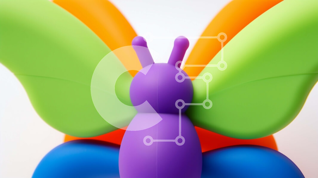 Intra Συλλεκτικό Ξύλινο Παζλ Plywood  4mm - Πολύχρωμη τρισδιάστατη πεταλούδα παιχνιδιών στα μπαλόνια Σε Ξύλινο Κουτί - Διαστάσεις: 10x10 cm – 25 κομμάτια