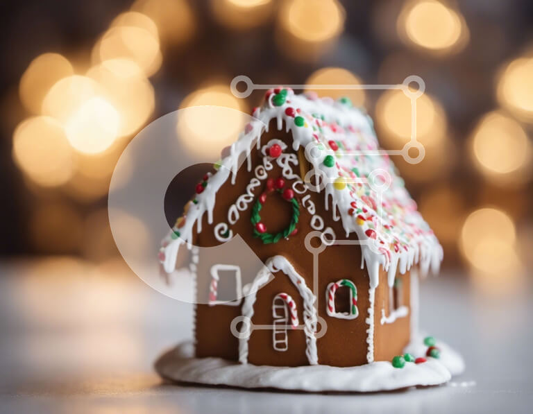 Intra Συλλεκτικό Ξύλινο Παζλ Plywood  4mm - Gingerbread House με κόκκινα και λευκά διακοσμητικά Σε Ξύλινο Κουτί - Διαστάσεις: 10x10 cm – 25 κομμάτια