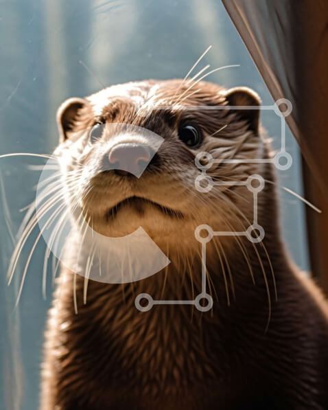 Σετ των 2 Intra Συλλεκτικό Ξύλινο Παζλ Plywood  4mm - Κοντινό πλάνο μιας καφέ ενυδρίδας με μεγάλα στρογγυλά μάτια Σε Ξύλινο Κουτί - Διαστάσεις: 10x10 cm – 25 κομμάτια