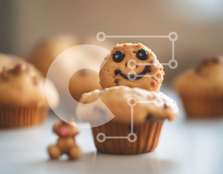 Σετ των 2 Intra Συλλεκτικό Ξύλινο Παζλ Plywood  4mm - Cupcake Smiley Face με διακόσμηση αρκουδάκι Σε Ξύλινο Κουτί - Διαστάσεις: 10x10 cm – 25 κομμάτια