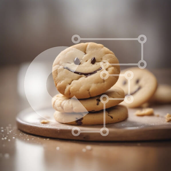 Σετ των 2 Intra Συλλεκτικό Ξύλινο Παζλ Plywood  4mm - Στοίβα από μπισκότα Smiley Face σε ένα τραπέζι Σε Ξύλινο Κουτί - Διαστάσεις: 10x10 cm – 25 κομμάτια