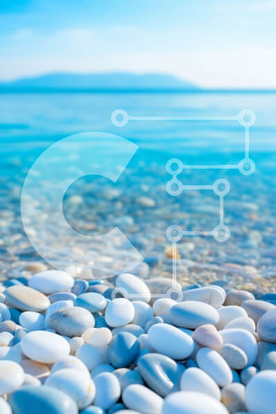 Σετ των 2 Intra Συλλεκτικό Ξύλινο Παζλ Plywood  4mm - Όμορφο παραθαλάσσιο τοπίο με λευκά βότσαλα και καταγάλανα νερά Σε Ξύλινο Κουτί - Διαστάσεις: 10x10 cm – 25 κομμάτια