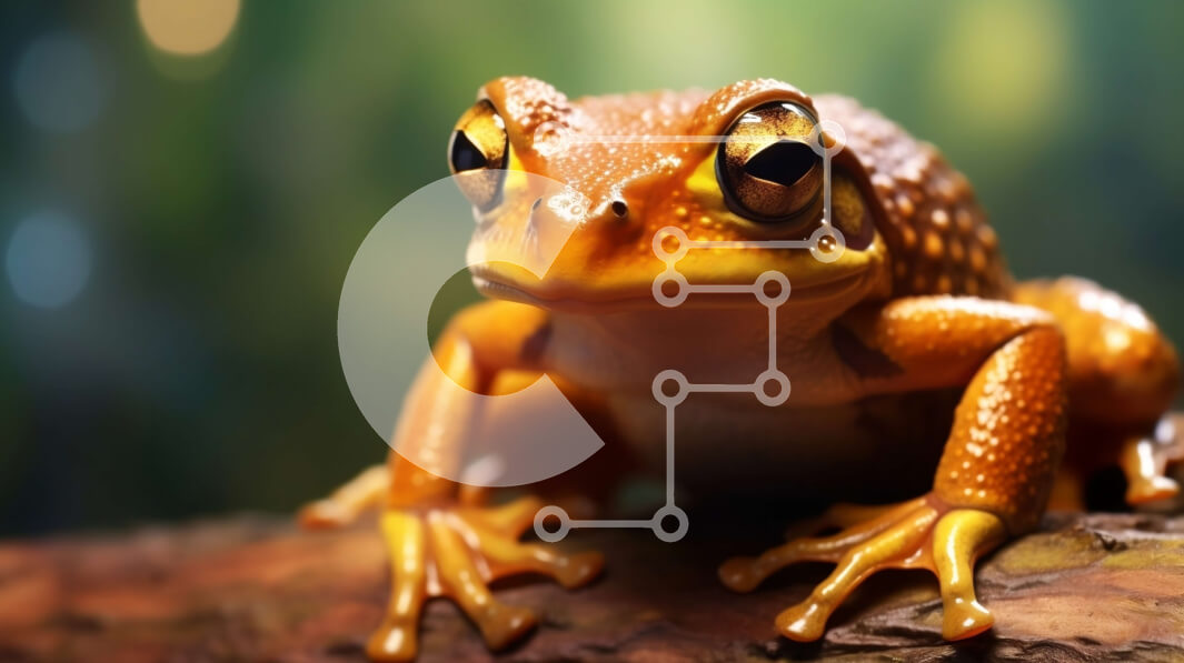 Intra Συλλεκτικό Ξύλινο Παζλ Plywood  4mm - Κοντινή εικόνα του βάτραχου στο δασικό περιβάλλον Σε Ξύλινο Κουτί - Διαστάσεις: 10x10 cm – 25 κομμάτια