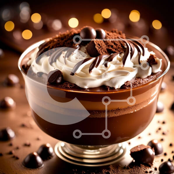 Σετ των 2 Intra Συλλεκτικό Ξύλινο Παζλ Plywood  4mm - Αφεθείτε στον πλούτο της πουτίγκας σοκολάτας με σαντιγί Σε Ξύλινο Κουτί - Διαστάσεις: 10x10 cm – 25 κομμάτια