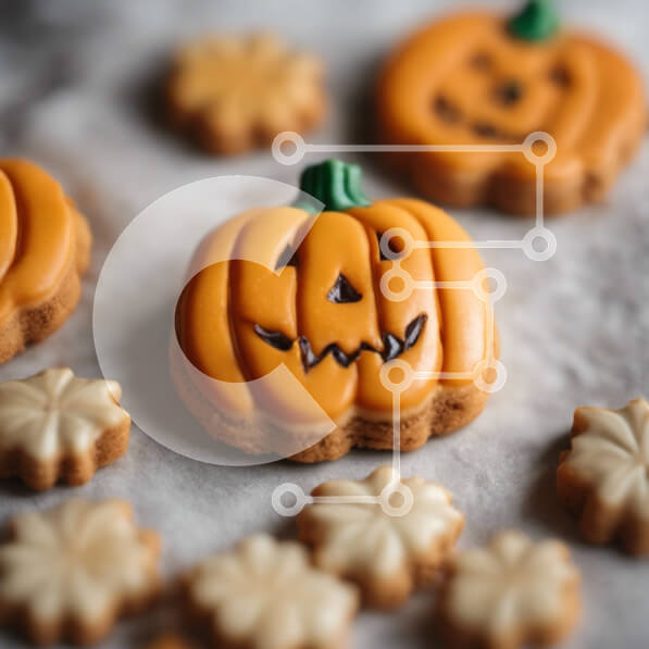 Σετ των 2 Intra Συλλεκτικό Ξύλινο Παζλ Plywood  4mm - Ομάδα μπισκότων σε σχήμα κολοκύθας σε χαρτί χωρίς ετικέτα Σε Ξύλινο Κουτί - Διαστάσεις: 10x10 cm – 25 κομμάτια