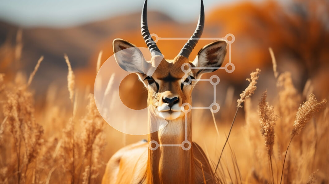 Intra Συλλεκτικό Ξύλινο Παζλ Plywood  4mm - Όμορφη εικόνα ενός αρσενικού Impala στο φυσικό του περιβάλλον Σε Ξύλινο Κουτί - Διαστάσεις: 10x10 cm – 25 κομμάτια