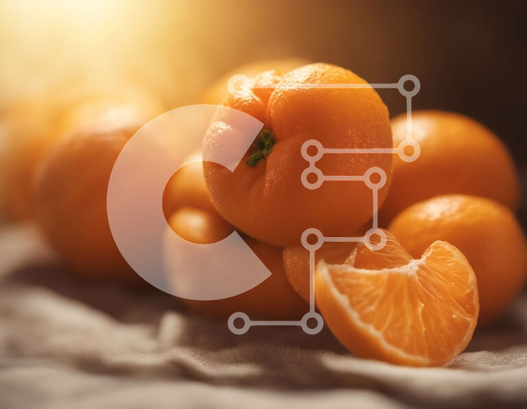 Σετ των 2 Intra Συλλεκτικό Ξύλινο Παζλ Plywood  4mm - Ομάδα πορτοκαλιών που τακτοποιούνται σε κύκλο Σε Ξύλινο Κουτί - Διαστάσεις: 10x10 cm – 25 κομμάτια