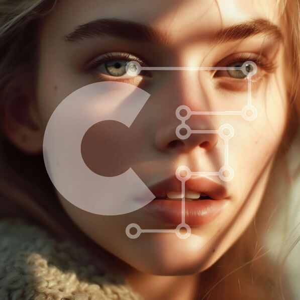 Σετ των 2 Intra Συλλεκτικό Ξύλινο Παζλ Plywood  4mm - Φυσική ομορφιά: ξανθιά γυναίκα με μπλε μάτια με μπεζ μπουφάν Σε Ξύλινο Κουτί - Διαστάσεις: 10x10 cm – 25 κομμάτια