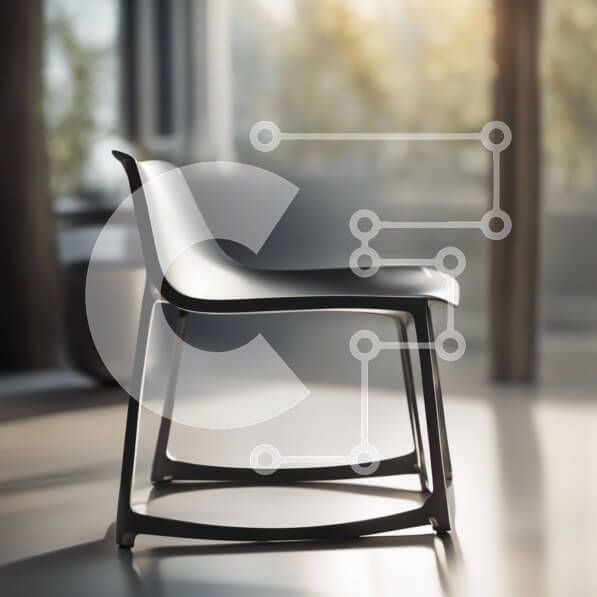 Intra Συλλεκτικό Ξύλινο Παζλ Plywood  4mm - Μοντέρνα μαύρη καρέκλα σε μινιμαλιστικό δωμάτιο με μεγάλα παράθυρα Σε Ξύλινο Κουτί - Διαστάσεις Puzzle: 10x10 cm – 25 κομμάτια