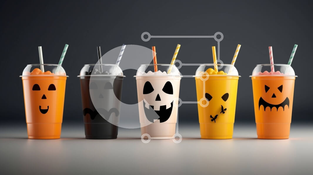 Intra Συλλεκτικό Ξύλινο Παζλ Plywood  4mm - Πλαστικά κύπελλα με θέμα το Halloween με καλαμάκια και κοψίματα κολοκύθας Σε Ξύλινο Κουτί - Διαστάσεις Puzzle: 10x10 cm – 25 κομμάτια