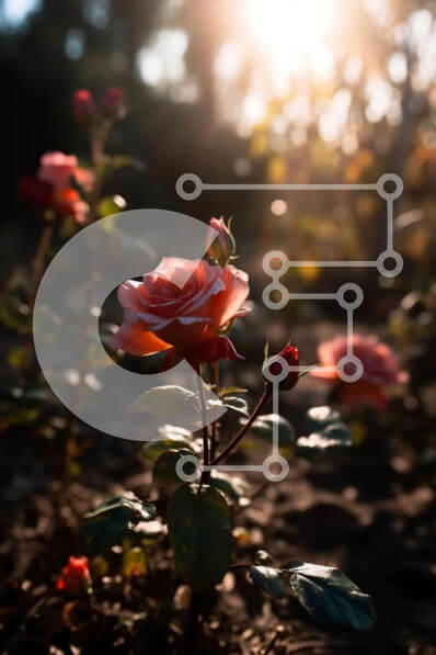 Σετ των 2 Intra Συλλεκτικό Ξύλινο Παζλ Plywood  4mm - Όμορφη κινηματογράφηση σε πρώτο πλάνο ενός ροζ τριαντάφυλλου σε πλήρη άνθιση στο ηλιοβασίλεμα Σε Ξύλινο Κουτί - Διαστάσεις: 10x10 cm – 25 κομμάτια