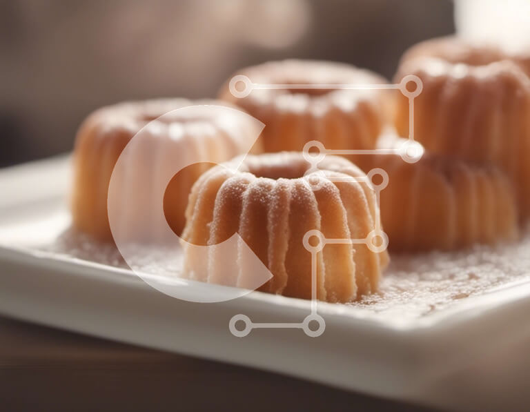 Σετ των 2 Intra Συλλεκτικό Ξύλινο Παζλ Plywood  4mm - Διάφορα γλυκά με επικάλυψη ζάχαρης σε λευκό πιάτο Σε Ξύλινο Κουτί - Διαστάσεις: 10x10 cm – 25 κομμάτια