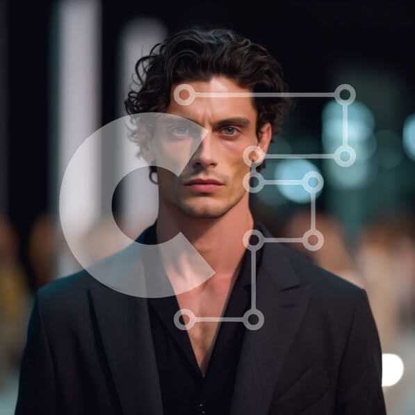 Σετ των 2 Intra Συλλεκτικό Ξύλινο Παζλ Plywood  4mm - Ασπρόμαυρη φωτογραφία του αρσενικού μοντέλου στην πασαρέλα Σε Ξύλινο Κουτί - Διαστάσεις: 10x10 cm – 25 κομμάτια