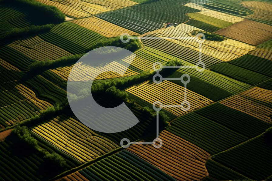 Intra Συλλεκτικό Ξύλινο Παζλ Plywood  4mm - Όμορφη εναέρια λήψη αγροτεμαχίου με μπλε ουρανό Σε Ξύλινο Κουτί - Διαστάσεις: 10x10 cm – 25 κομμάτια