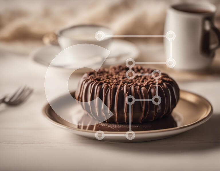 Σετ των 2 Intra Συλλεκτικό Ξύλινο Παζλ Plywood  4mm - Νόστιμο επιδόρπιο σοκολάτας με καφέ Σε Ξύλινο Κουτί - Διαστάσεις: 10x10 cm – 25 κομμάτια