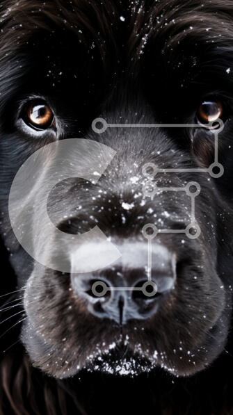 Σετ των 2 Intra Συλλεκτικό Ξύλινο Παζλ Plywood  4mm - Φιλικό μαύρο σκυλί με καστανά μάτια και μύτη Σε Ξύλινο Κουτί - Διαστάσεις: 10x10 cm – 25 κομμάτια