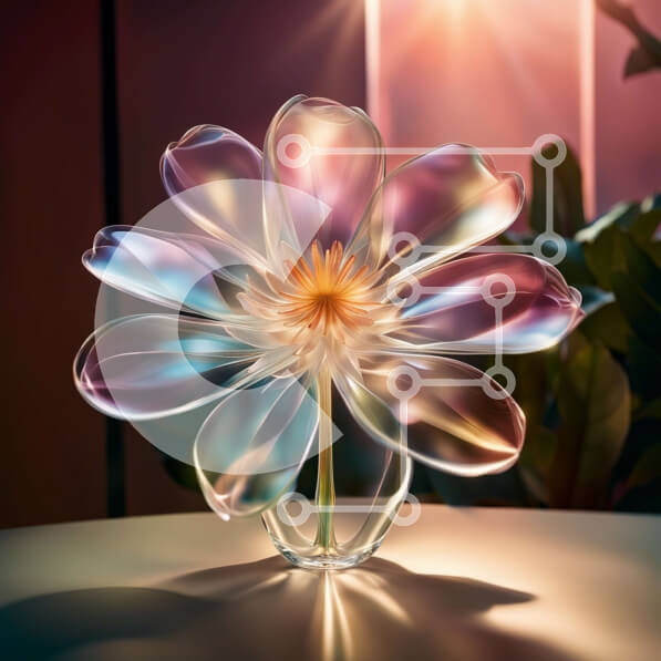 Intra Συλλεκτικό Ξύλινο Παζλ Plywood  4mm - Όμορφη φωτογραφία φύσης ενός γυάλινου βάζου με πολύχρωμα λουλούδια Σε Ξύλινο Κουτί - Διαστάσεις: 10x10 cm – 25 κομμάτια