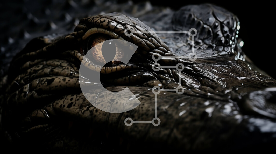 Σετ των 2 Intra Συλλεκτικό Ξύλινο Παζλ Plywood  4mm - Κοντινό πλάνο του προσώπου ενός αλιγάτορα Σε Ξύλινο Κουτί - Διαστάσεις: 10x10 cm – 25 κομμάτια