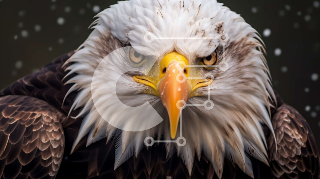 Intra Συλλεκτικό Ξύλινο Παζλ Plywood  4mm - Όμορφη εικόνα ενός φαλακρού αετού με ανοιχτά φτερά και άγρια ​​έκφραση Σε Ξύλινο Κουτί - Διαστάσεις: 10x10 cm – 25 κομμάτια