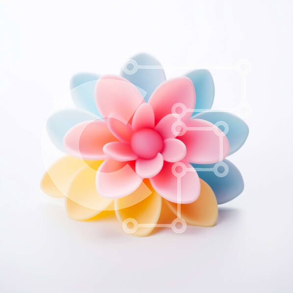 Intra Συλλεκτικό Ξύλινο Παζλ Plywood  4mm - Πολύχρωμο λουλούδι σε λευκή επιφάνεια Σε Ξύλινο Κουτί - Διαστάσεις: 10x10 cm – 25 κομμάτια