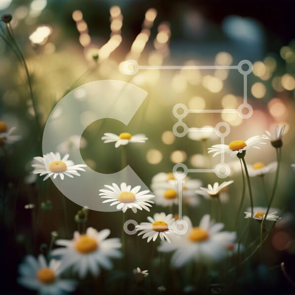 Intra Συλλεκτικό Ξύλινο Παζλ Plywood  4mm - Όμορφη εικόνα με μαργαρίτες σε ένα ηλιόλουστο χωράφι Σε Ξύλινο Κουτί - Διαστάσεις: 10x10 cm – 25 κομμάτια