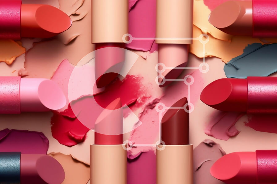 Intra Συλλεκτικό Ξύλινο Παζλ Plywood  4mm - Όμορφη κοντινή όψη διαφόρων προϊόντων μακιγιάζ σε λευκό φόντο Σε Ξύλινο Κουτί - Διαστάσεις Puzzle: 10x10 cm – 25 κομμάτια