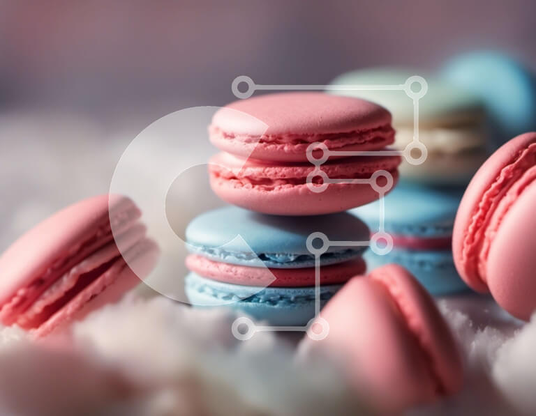 Σετ των 2 Intra Συλλεκτικό Ξύλινο Παζλ Plywood  4mm - Στοίβα από πολύχρωμα αμυγδαλωτά σε φόντο σύννεφων Σε Ξύλινο Κουτί - Διαστάσεις: 10x10 cm – 25 κομμάτια