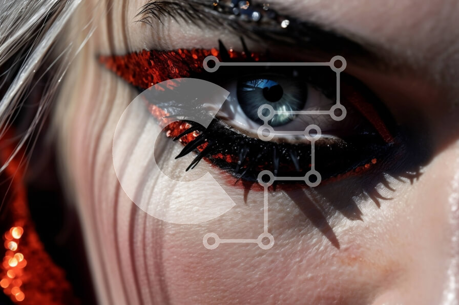 Intra Συλλεκτικό Ξύλινο Παζλ Plywood  4mm - Υπέροχη κοντινή εικόνα ενός γυναικείου ματιού με δραματικό μακιγιάζ Σε Ξύλινο Κουτί - Διαστάσεις Puzzle: 10x10 cm – 25 κομμάτια