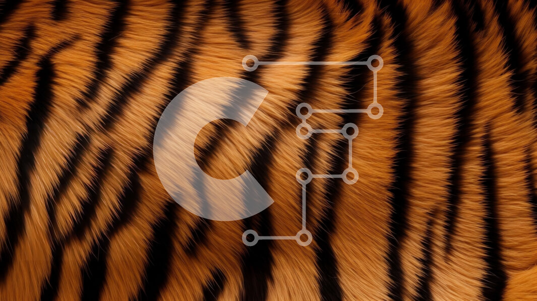 Σετ των 2 Intra Συλλεκτικό Ξύλινο Παζλ Plywood  4mm - Κοντινό πλάνο της γούνας της τίγρης με μαύρες και καφέ ρίγες Σε Ξύλινο Κουτί - Διαστάσεις: 10x10 cm – 25 κομμάτια