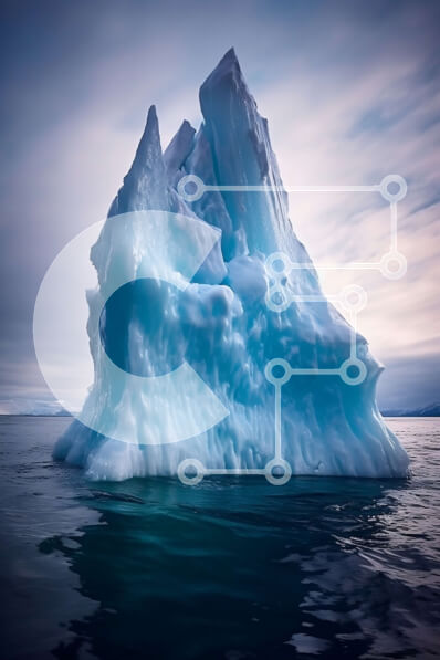 Σετ των 2 Intra Συλλεκτικό Ξύλινο Παζλ Plywood  4mm - Εκπληκτική εικόνα ενός παγόβουνου σε μια καθαρή μέρα Σε Ξύλινο Κουτί - Διαστάσεις: 10x10 cm – 25 κομμάτια