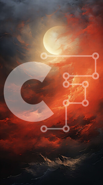 Σετ των 2 Intra Συλλεκτικό Ξύλινο Παζλ Plywood  4mm - Ηλιοβασίλεμα με πανσέληνο και σκοτεινά σύννεφα Σε Ξύλινο Κουτί - Διαστάσεις: 10x10 cm – 25 κομμάτια