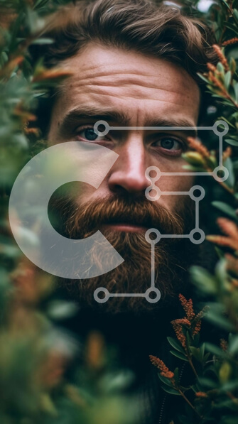 Σετ των 2 Intra Συλλεκτικό Ξύλινο Παζλ Plywood  4mm - Άνδρας στο δάσος με μαύρο κουκούλα και γυαλιά Σε Ξύλινο Κουτί - Διαστάσεις: 10x10 cm – 25 κομμάτια