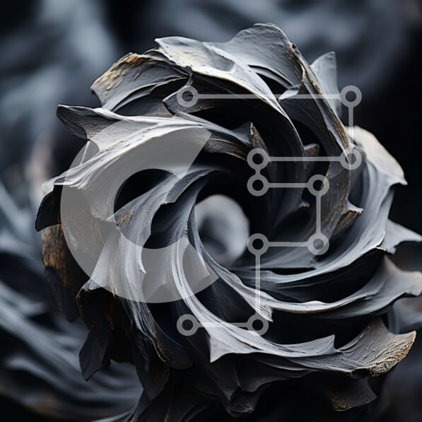 Intra Συλλεκτικό Ξύλινο Παζλ Plywood  4mm - Κοντινή λήψη ενός στροβιλιζόμενου σπειροειδούς σχεδίου από μαύρα φτερά Σε Ξύλινο Κουτί - Διαστάσεις Puzzle: 10x10 cm – 25 κομμάτια