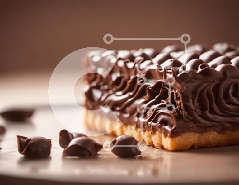 Σετ των 2 Intra Συλλεκτικό Ξύλινο Παζλ Plywood  4mm - Κέικ παγωμένο με σοκολάτα σε άδειο πιάτο με κομματάκια σοκολάτας Σε Ξύλινο Κουτί - Διαστάσεις: 10x10 cm – 25 κομμάτια