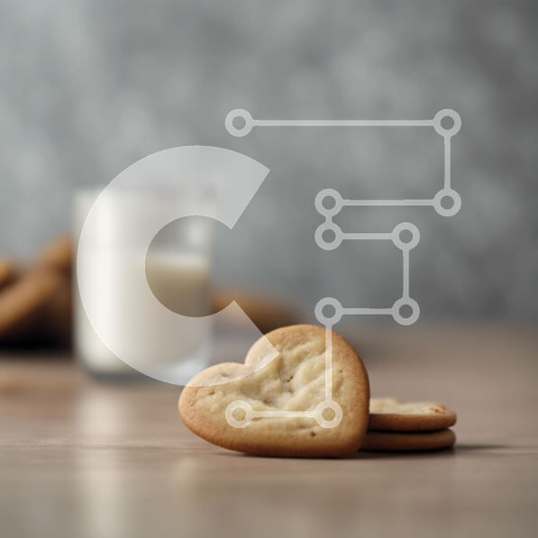 Σετ των 2 Intra Συλλεκτικό Ξύλινο Παζλ Plywood  4mm - Μπισκότα σε σχήμα καρδιάς και ένα ποτήρι γάλα σε ένα ξύλινο τραπέζι Σε Ξύλινο Κουτί - Διαστάσεις: 10x10 cm – 25 κομμάτια