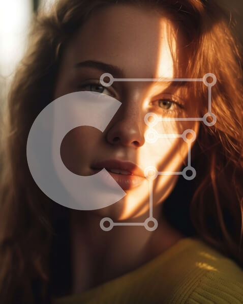 Intra Συλλεκτικό Ξύλινο Παζλ Plywood  4mm - Όμορφο πορτρέτο μιας νεαρής γυναίκας με κόκκινα μαλλιά και κίτρινο πουλόβερ Σε Ξύλινο Κουτί - Διαστάσεις Puzzle: 10x10 cm – 25 κομμάτια