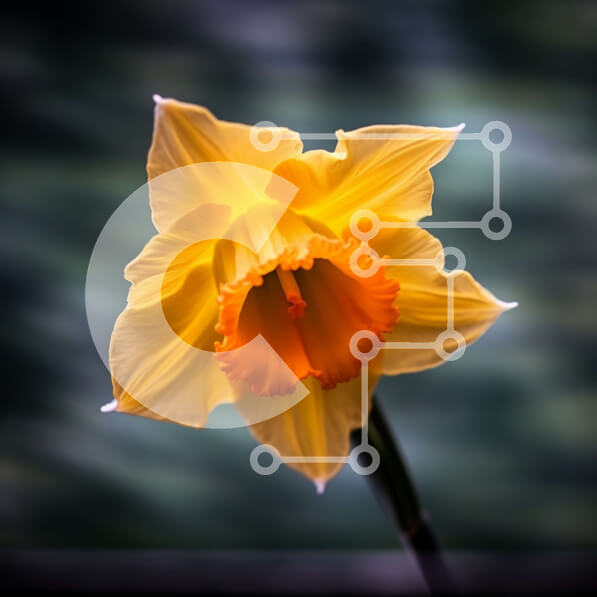 Intra Συλλεκτικό Ξύλινο Παζλ Plywood  4mm - Όμορφη εικόνα του κίτρινου λουλουδιού ασφόδελου σε σκούρο φόντο Σε Ξύλινο Κουτί - Διαστάσεις: 10x10 cm – 25 κομμάτια