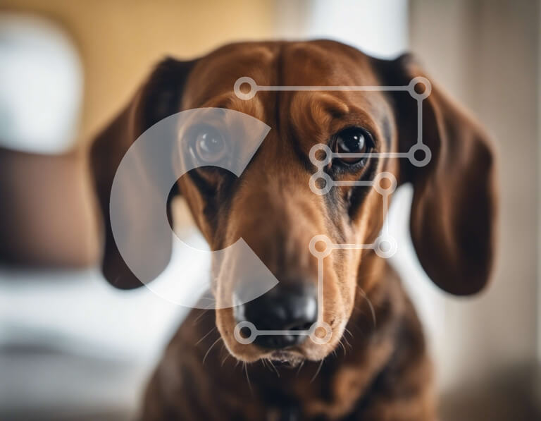 Σετ των 2 Intra Συλλεκτικό Ξύλινο Παζλ Plywood  4mm - Περίεργος καφέ σκύλος που κοιτάζει στο διάστημα Σε Ξύλινο Κουτί - Διαστάσεις: 10x10 cm – 25 κομμάτια