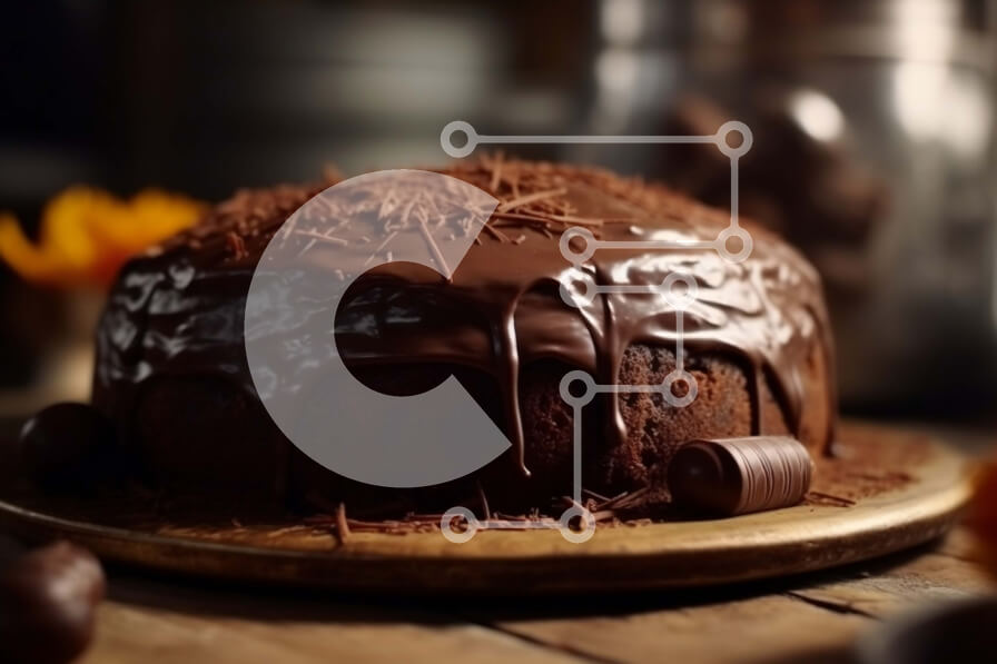 Σετ των 2 Intra Συλλεκτικό Ξύλινο Παζλ Plywood  4mm - Λαχταριστό κέικ σοκολάτας με παγωμένο σοκολάτα και πατατάκια Σε Ξύλινο Κουτί - Διαστάσεις: 10x10 cm – 25 κομμάτια