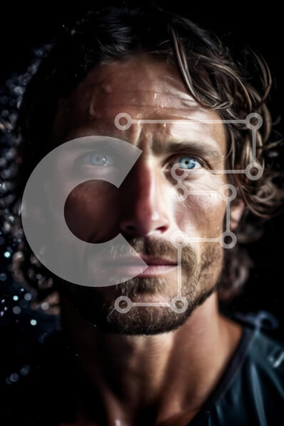 Intra Συλλεκτικό Ξύλινο Παζλ Plywood  4mm - Πορτρέτο ενός σοβαρού άνδρα με μακριά μαλλιά και γένια Σε Ξύλινο Κουτί - Διαστάσεις Puzzle: 10x10 cm – 25 κομμάτια