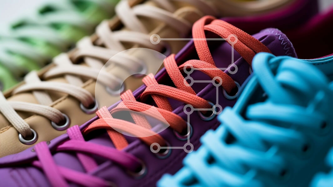 Intra Συλλεκτικό Ξύλινο Παζλ Plywood  4mm - Πολύχρωμα αθλητικά παπούτσια με ζωηρά κορδόνια Σε Ξύλινο Κουτί - Διαστάσεις Puzzle: 10x10 cm – 25 κομμάτια