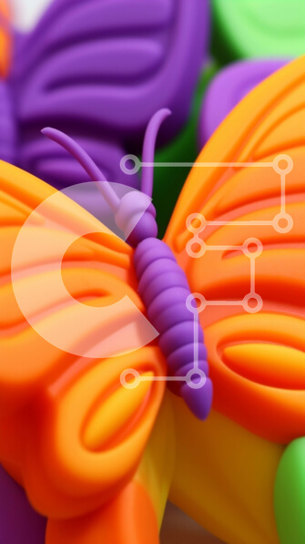 Intra Συλλεκτικό Ξύλινο Παζλ Plywood  4mm - Πολύχρωμα παιχνίδια πεταλούδων στοιβαγμένα μαζί Σε Ξύλινο Κουτί - Διαστάσεις: 10x10 cm – 25 κομμάτια