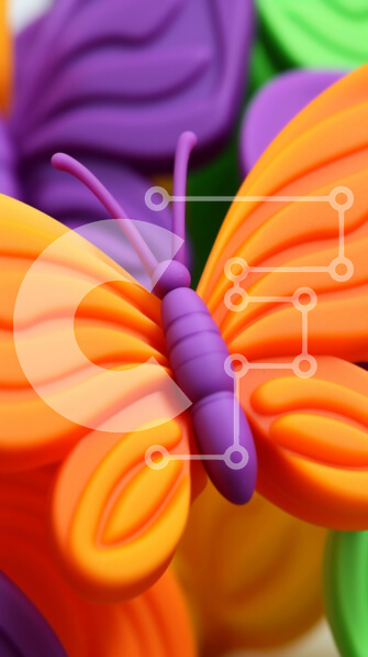 Intra Συλλεκτικό Ξύλινο Παζλ Plywood  4mm - Πολύχρωμα παιχνίδια σε σχήμα πεταλούδας στοιβαγμένα μαζί Σε Ξύλινο Κουτί - Διαστάσεις: 10x10 cm – 25 κομμάτια