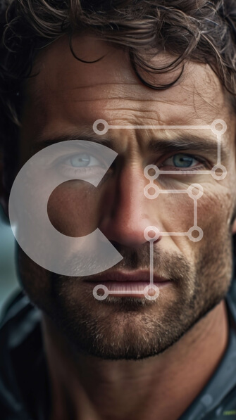 Intra Συλλεκτικό Ξύλινο Παζλ Plywood  4mm - Σοβαρός άντρας με σγουρά μαλλιά και γένια με μαύρο σακάκι Σε Ξύλινο Κουτί - Διαστάσεις Puzzle: 10x10 cm – 25 κομμάτια