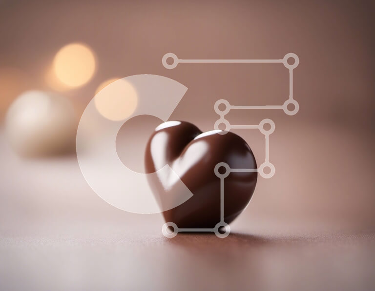 Σετ των 2 Intra Συλλεκτικό Ξύλινο Παζλ Plywood  4mm - Μπάρα μαύρης σοκολάτας σε σχήμα καρδιάς σε φόντο Bokeh Lights Σε Ξύλινο Κουτί - Διαστάσεις: 10x10 cm – 25 κομμάτια