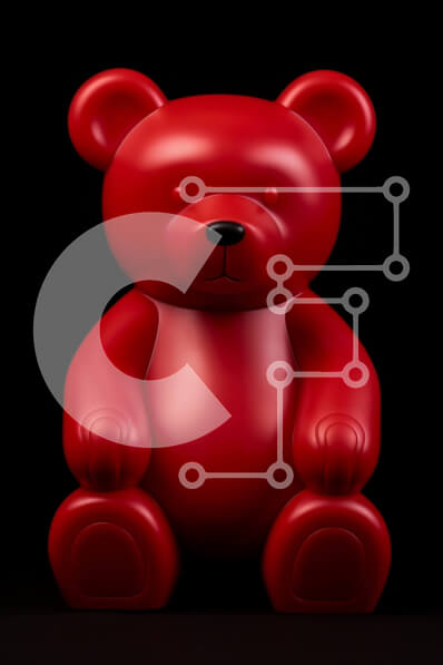 Intra Συλλεκτικό Ξύλινο Παζλ Plywood  4mm - Κόκκινο αρκουδάκι που κάθεται μόνο του Σε Ξύλινο Κουτί - Διαστάσεις: 10x10 cm – 25 κομμάτια